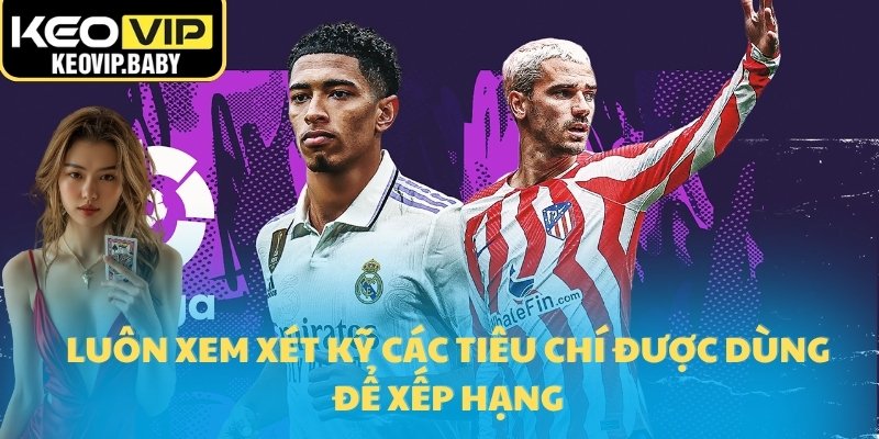 Bảng xếp hạng 3 Luôn xem xét kỹ các tiêu chí được dùng để xếp hạng